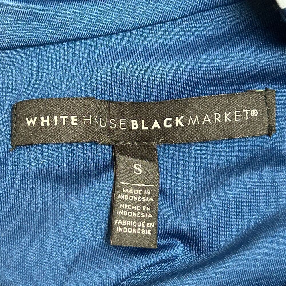 White House Black Market Blue WHBM Floral Sleeveless Top Size S - Picture 5 of 16
